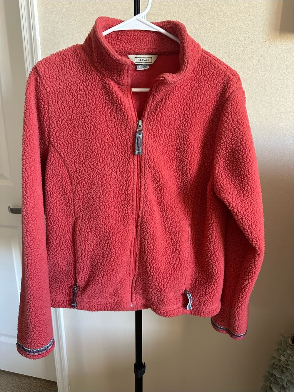 L.L. Bean Coral Sherpa Zip-Up Jacket